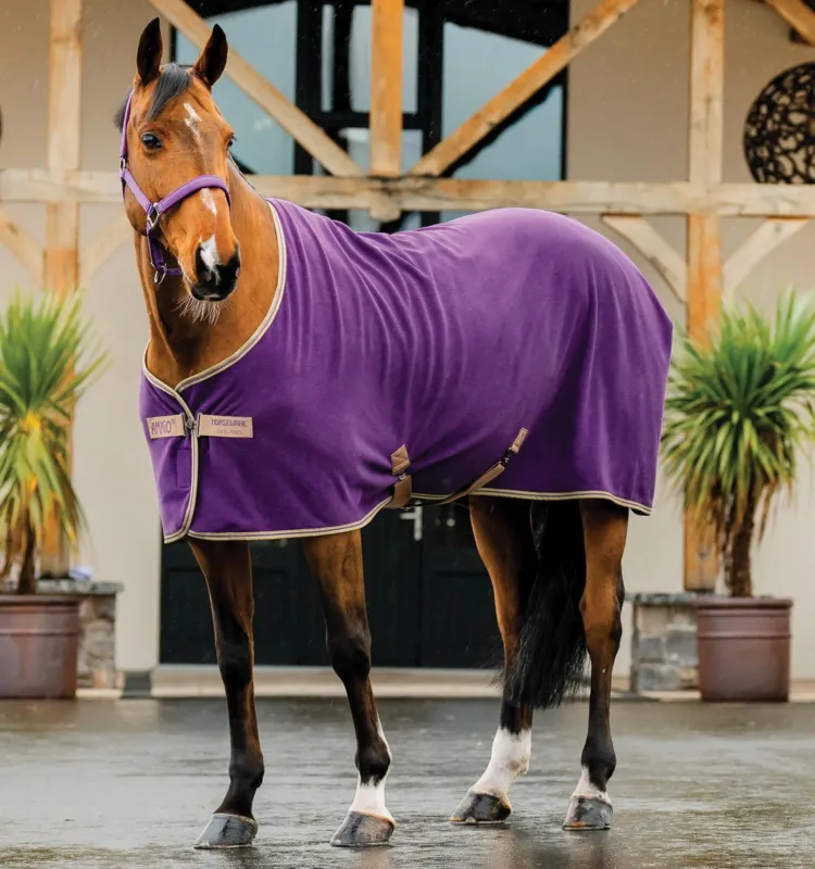 Couverture Horseware Amigo Fleece Cooler - 140 cm - Winterberry / taupe Remise