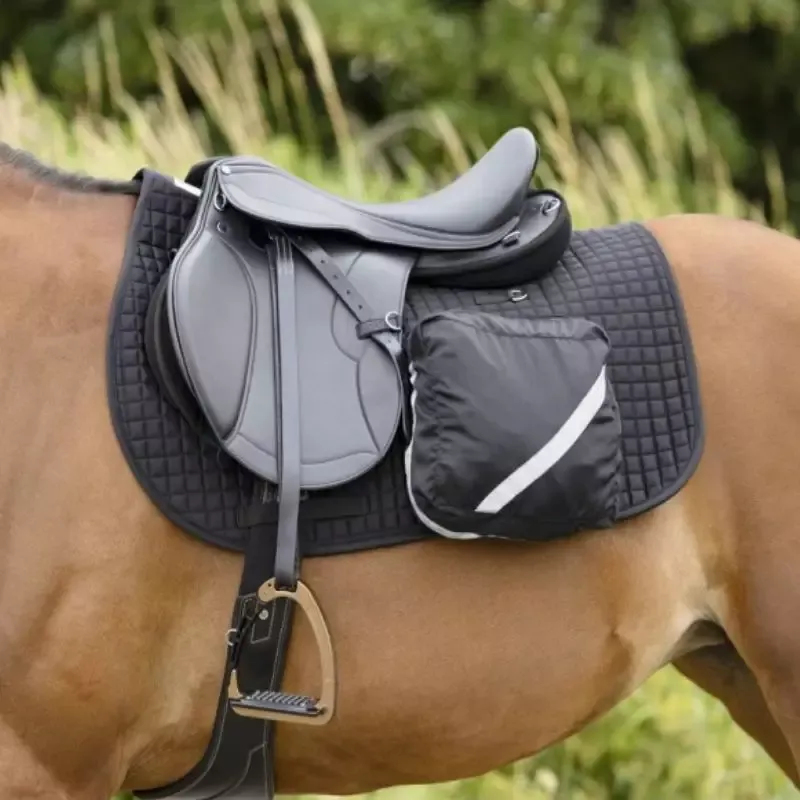 Authentique Tapis cheval randonne long poches et zip - Cheval - Noir