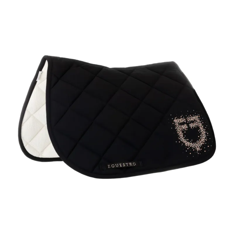 Soldes Tapis de selle de saut logo en strass Equestro - Poney - Noir