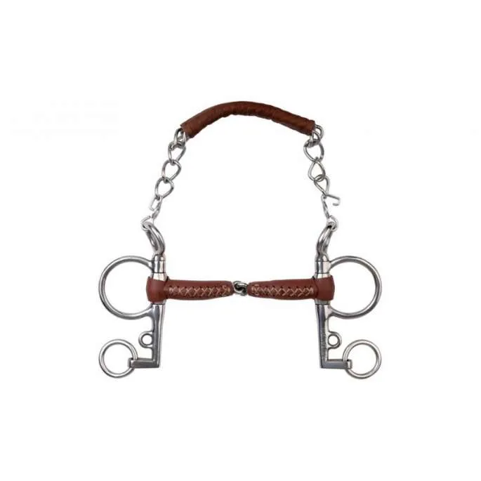 Nouvelle Collection Mors Pelham METALAB "Pinchless" cuir, branches longues - 135 mm