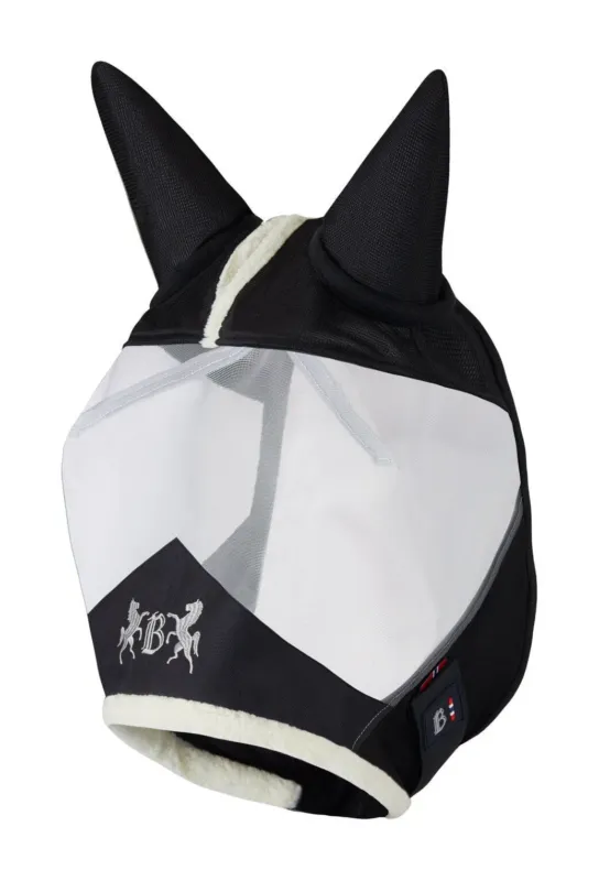 Prix Choc Masque anti-mouches B Vertigo Delux avec fausse fourrure - Cheval - Marine fonc
