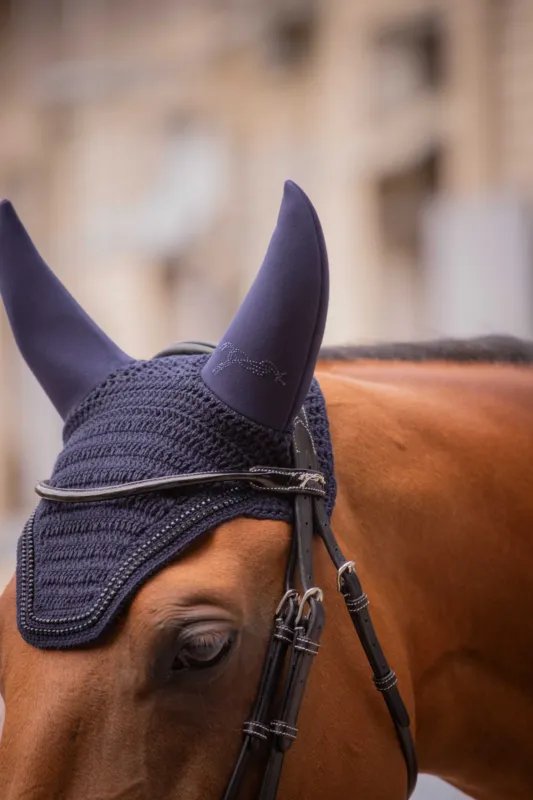Commander Vite Bonnet pour chevaux Pnlope Soundless Strass - Cob - Marine