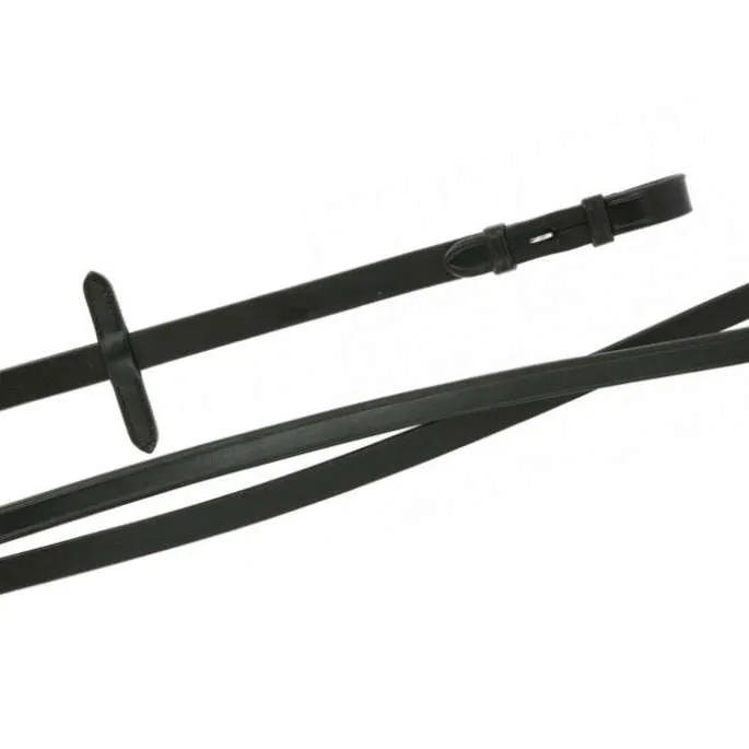 Rnes de filet cuir lisse 16mm - Eric Thomas Elite - noir - cheval (full ) Prix Bas