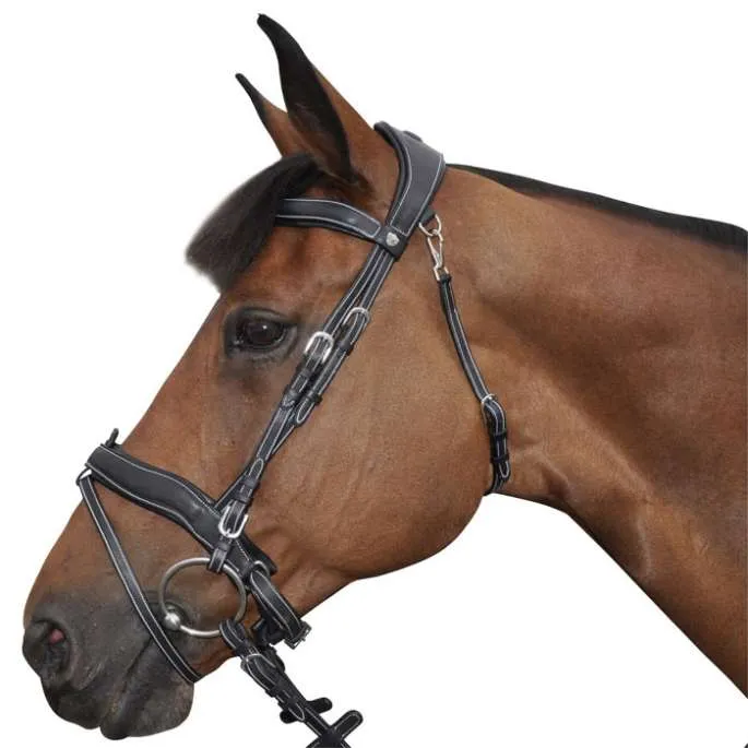 Jusqu puisement Des Stocks Bridon Comfort pull-back - Flags&Cup - noir - cheval (full )