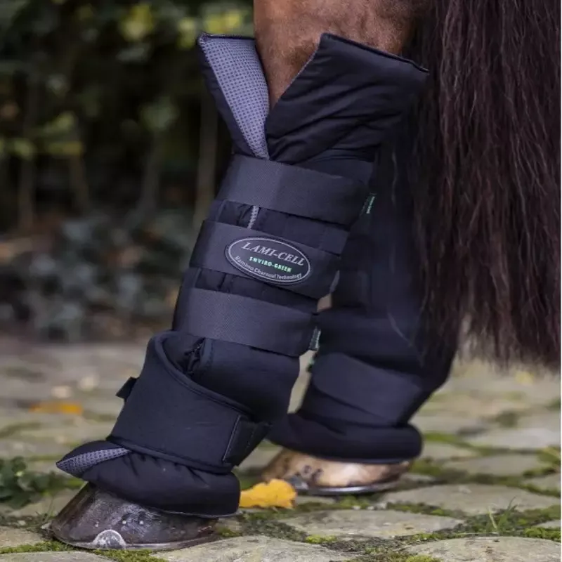 Gutres de transport cheval curie Stable Boots bambou Lami-Cell - M - Noir Remise