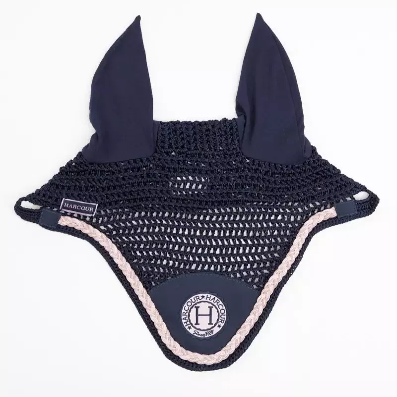Meilleur Choix Bonnet anti-mouches cheval Suzette Octobre Rose Harcour - Poney - Noir/rose
