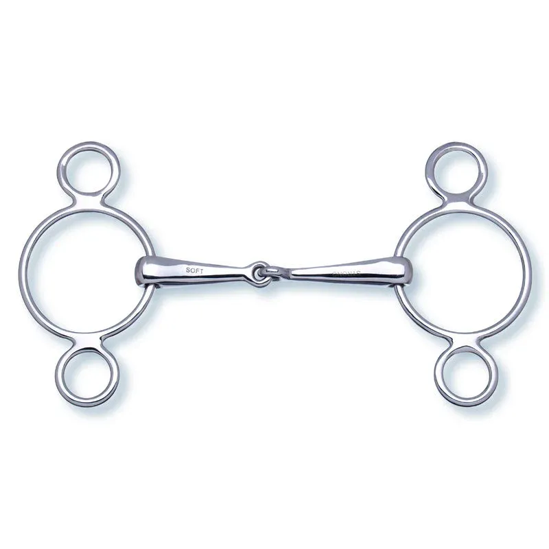 Gag Bits Stbben 2in1 3-Ring Gag single jointed - 14,5cm Marque