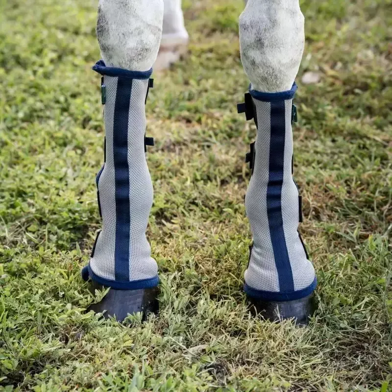 Gutres anti-mouche et anti-UV cheval x2 Fly Boot Horseware - Cheval/horse - Gris / Marine Retour Gratuit