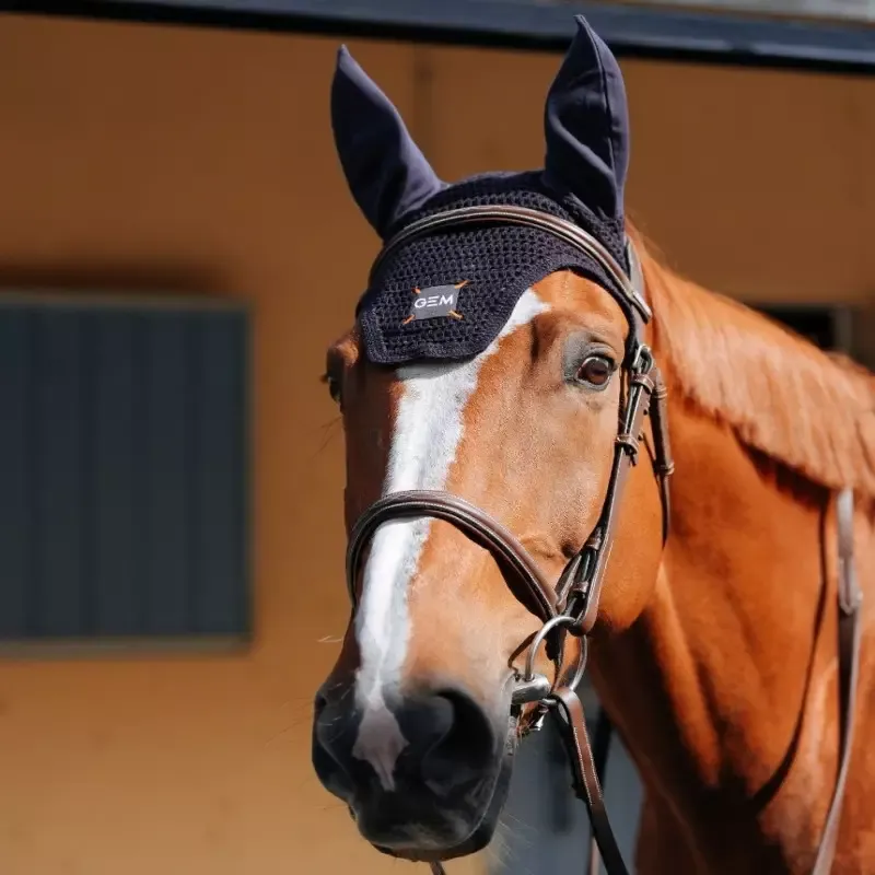 Bonnet anti-mouche cheval Touc Touc Court GEM - Poney - Noir Nouvelle Collection