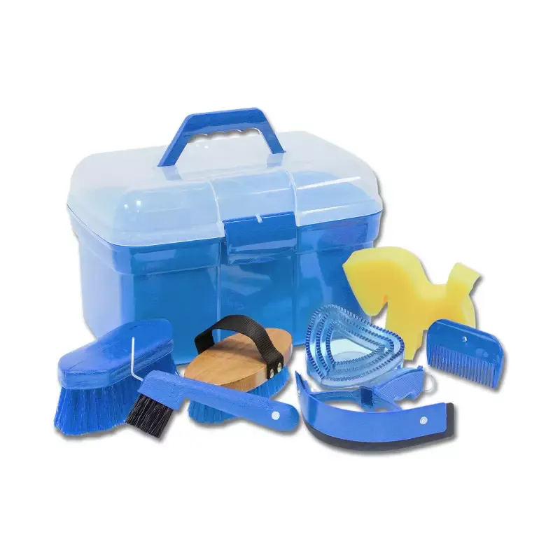 Commander Vite Coffre de pansage complet enfant quitation Waldhausen - Bleu azur