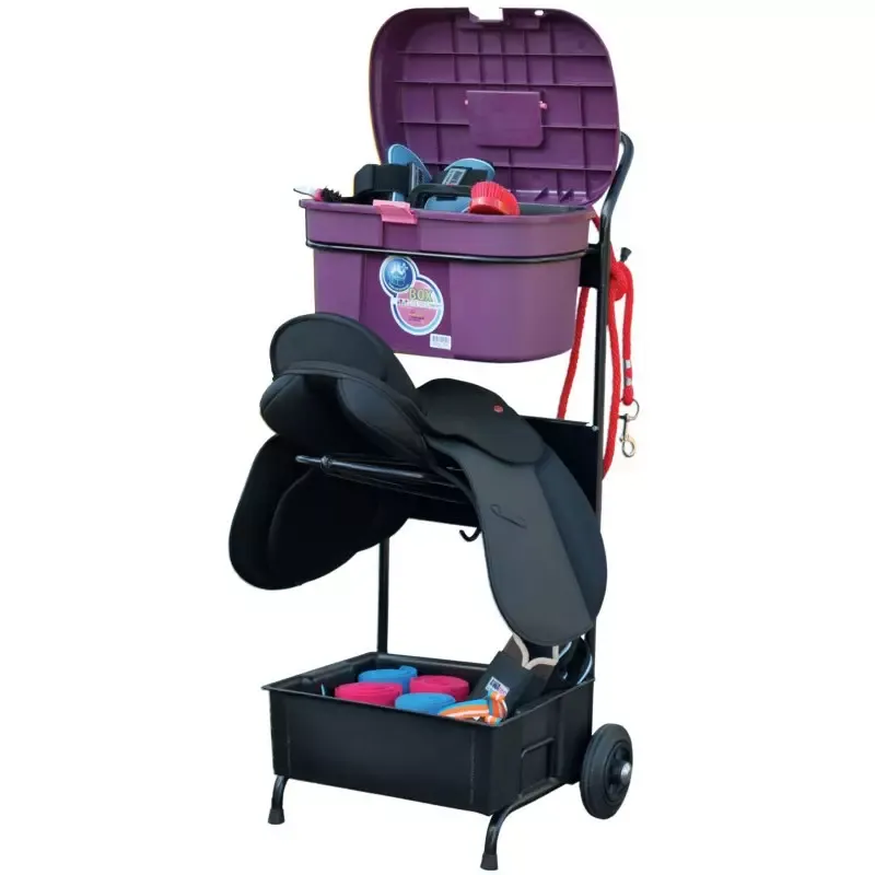 Dernire Chance Servante porte-selle La Ge Grand Modle avec malle de pansage - Turquoise rose