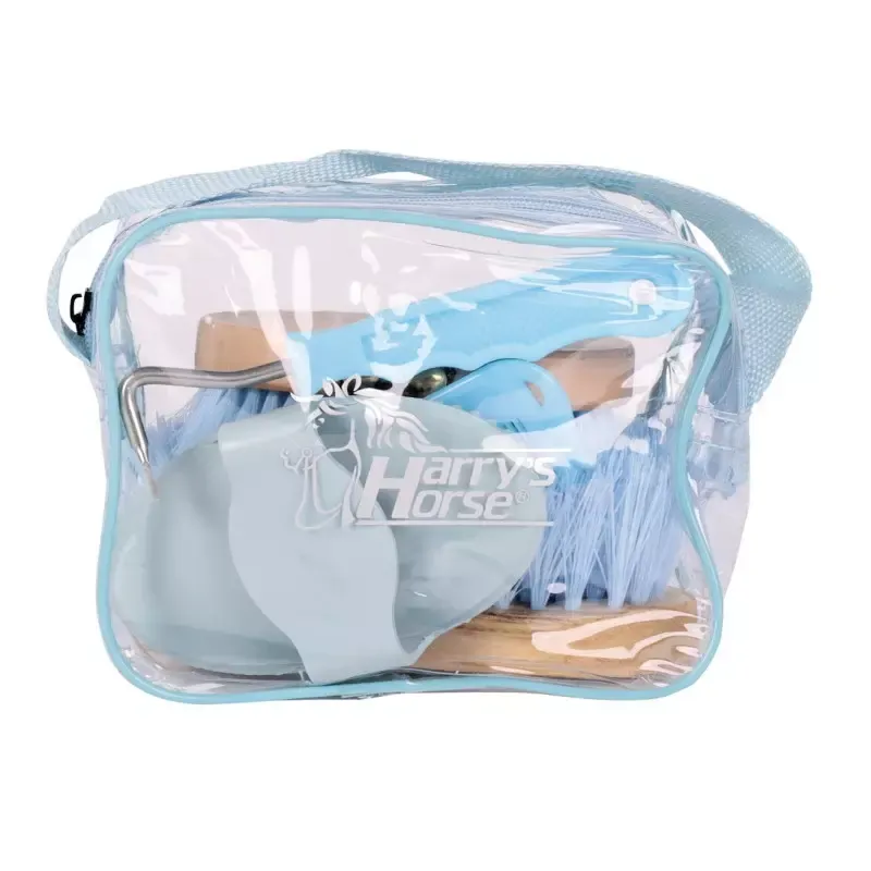 Top Vente Sac de pansage cheval enfant complet Mini Grooming Kit Harry's Horse - Unique - Bleu azur