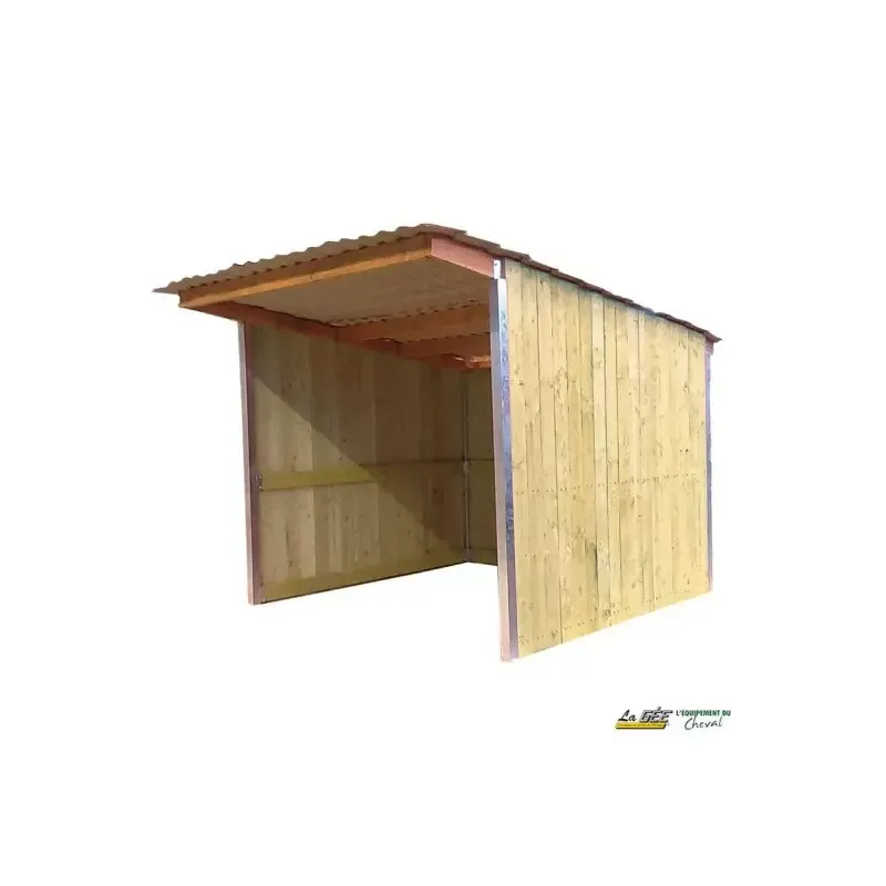 Offre Spciale Abri cheval rsistant 3 x 3 m La Ge - Bac acier bordeaux