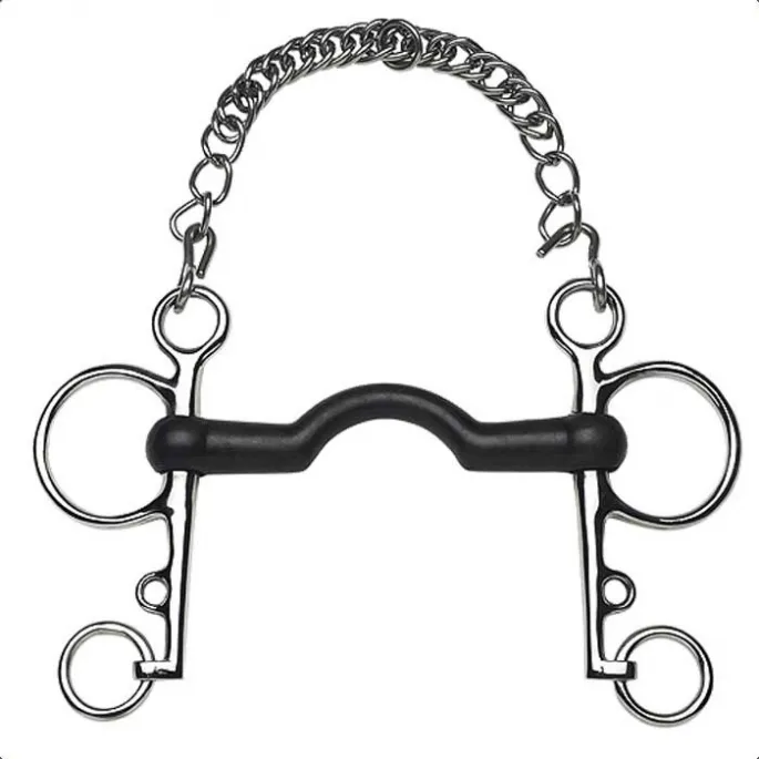 Mors Pelham droit passage de langue caoutchouc Feeling - 125 mm Produit De Marque