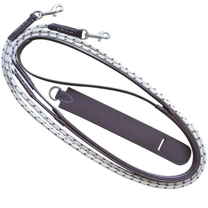 Affaire Saisir Rnes allemandes cuir /corde - Privilge Equitation - noir - poney (pony )