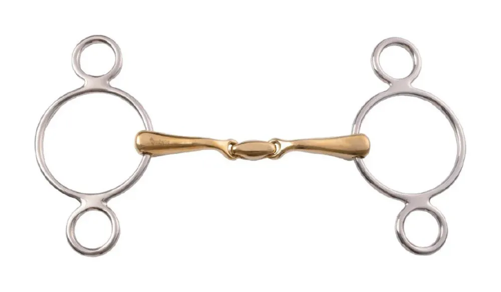 Mors Pessoa 3 Anneaux avec Double Articulation 16 mm Umbria Equitazione - 145 mm Populaire