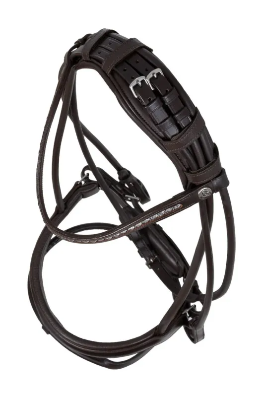 Prix Rduit Bridon Iris en cuir de veau Acavallo - Cheval - Marron / marron
