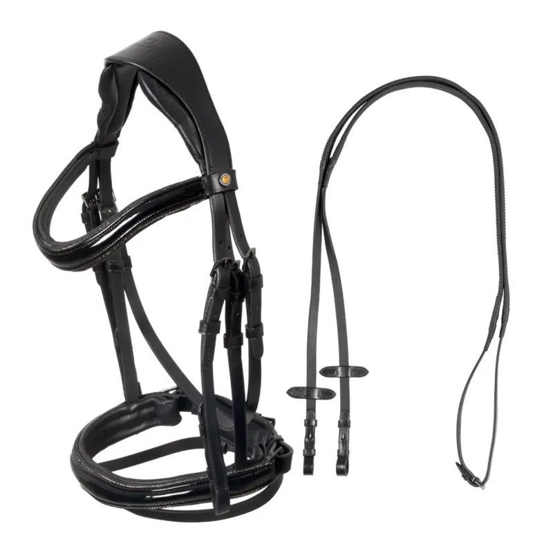 Bridon Equestro incurv forme avant - Cheval - Noir Livraison Express
