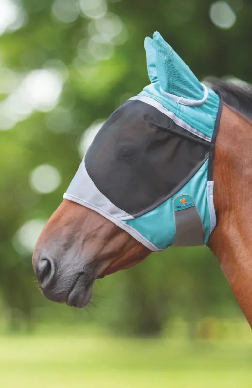 Dernier Modle Masque anti-mouches Shires FlyGuard Pro Deluxe avec oreilles - Petit poney - Vert