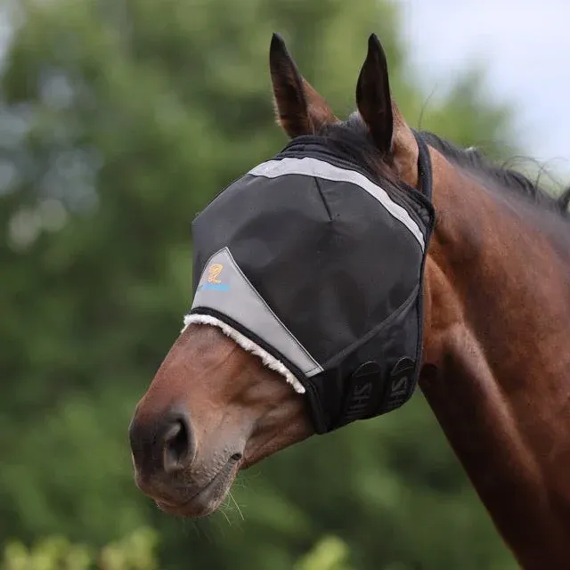 Masque anti-mouches Shires FlyGuard Pro Fine Mesh sans oreilles - Poney - Jais Dernier Modle