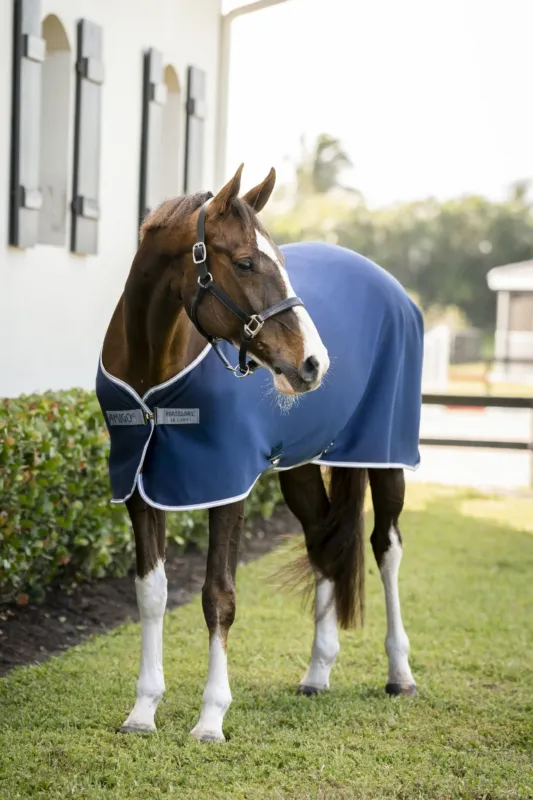 Super Prix Couverture Horseware Amigo Jersey Poney Cooler - 80 cm - Marine / gris titane / argent