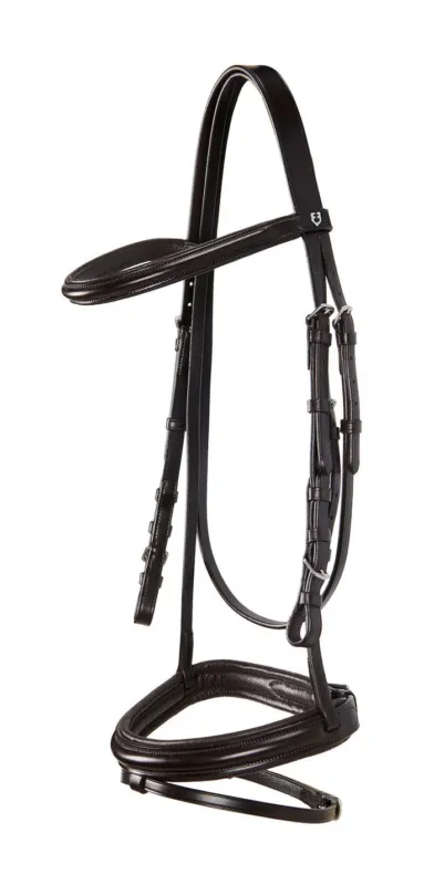 Meilleure Vente Bride anglaise en cuir avec rnes en caoutchouc Genesis Equestro - Poney - Marron fonc