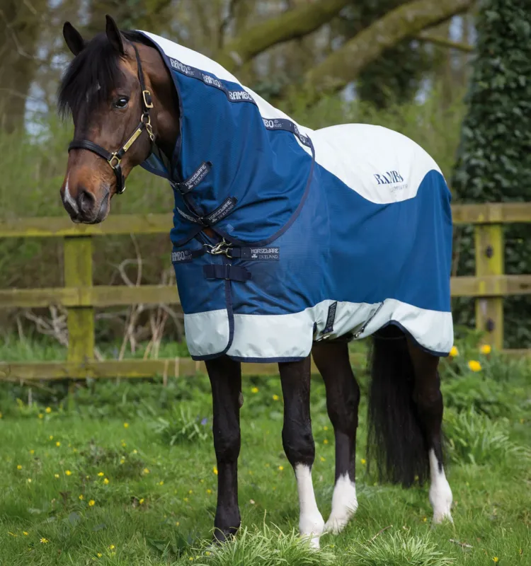 Couverture Horseware Rambo Summer Series V-Front - 125 cm - Marine / gris Produit De Marque