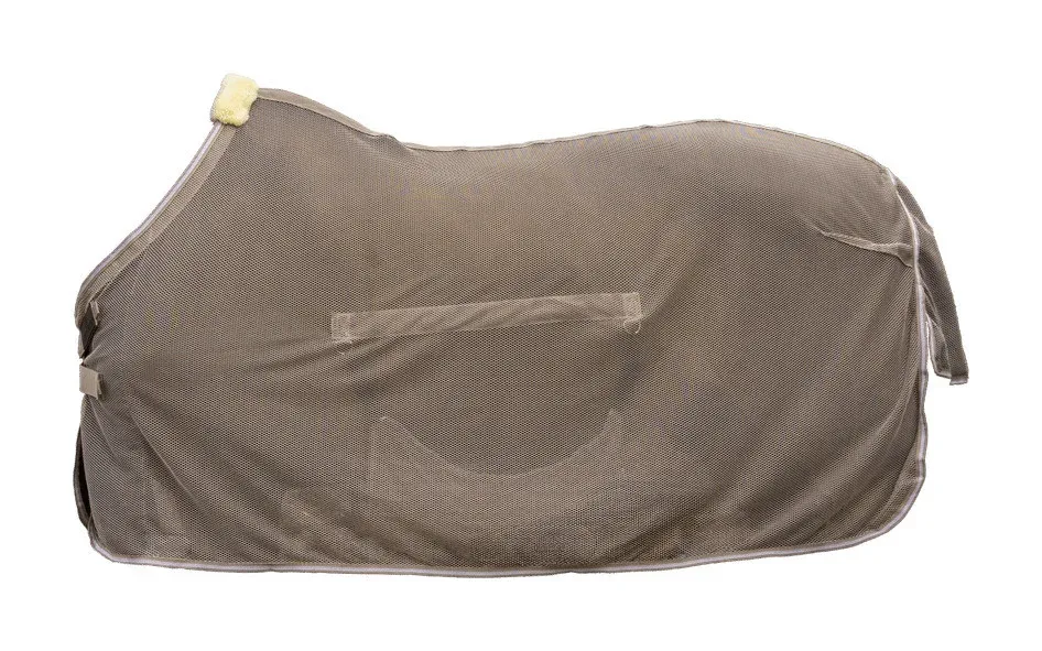 Marque Couverture anti-mouche avec Protection Ventrale Comfort Kentucky - 155 cm - Beige carreaux