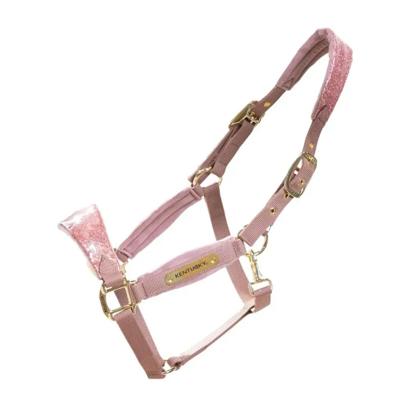 Licol Velvet Licorne paillete Kentucky - Shetland - Vieux rose Dernier Modle