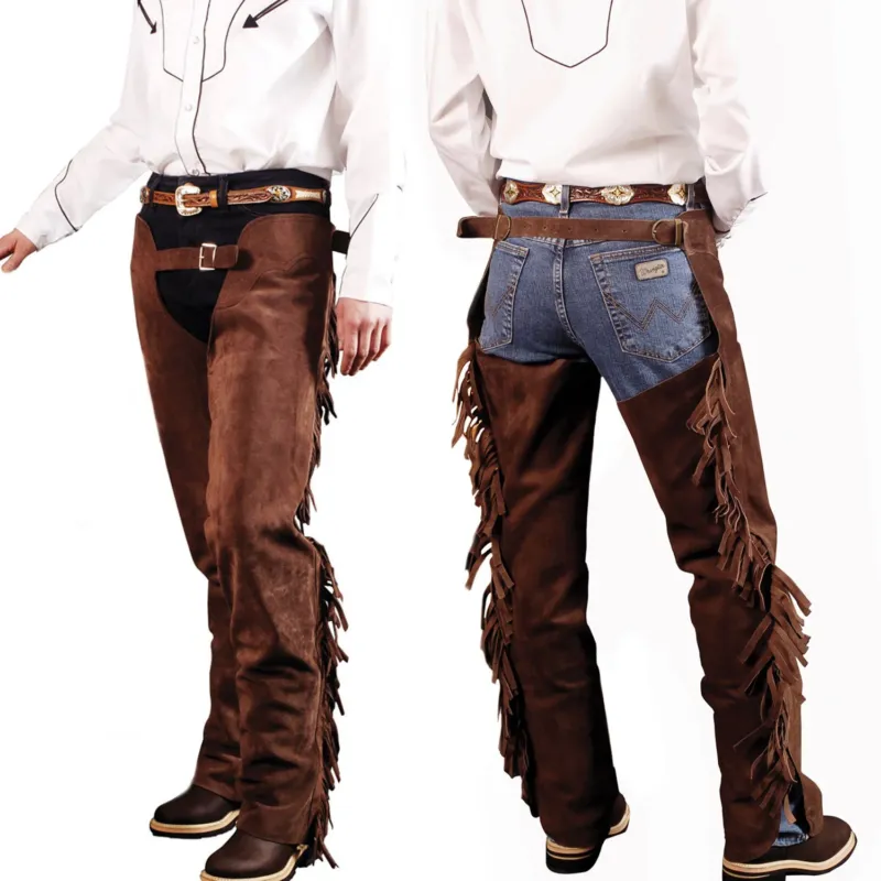Acheter Direct Chaps western Lakota en daim franges - S - Noir