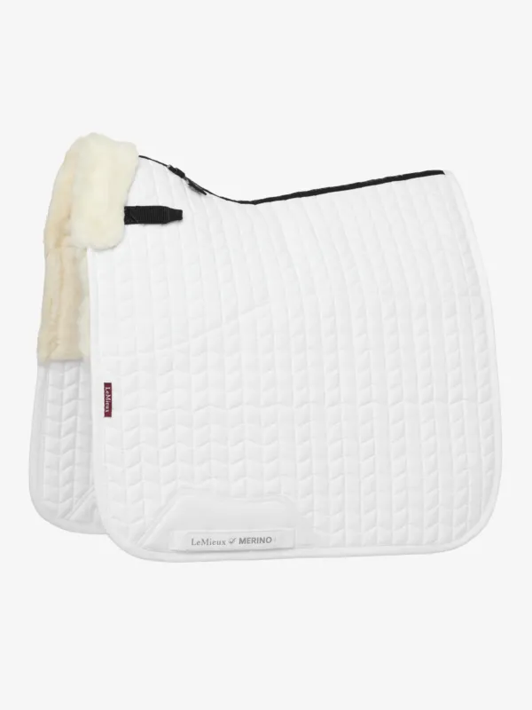 Tapis Amortisseur LeMieux Merino+ Lined Dressage Square - L - Blanc / naturel Solde