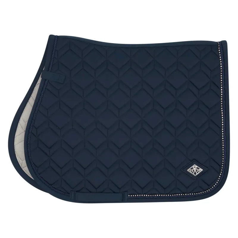Tapis de selle HV Polo Classic GP - Cheval - Bleu marine Livraison Express