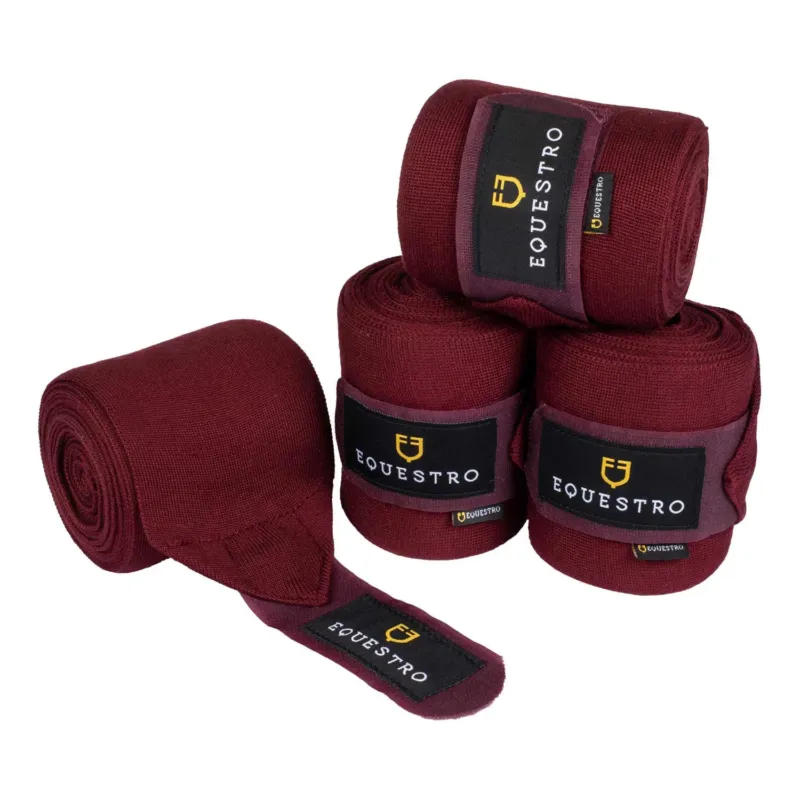 Bandes de repos en laine par 4 Equestro - Blanc Paiement Scuris