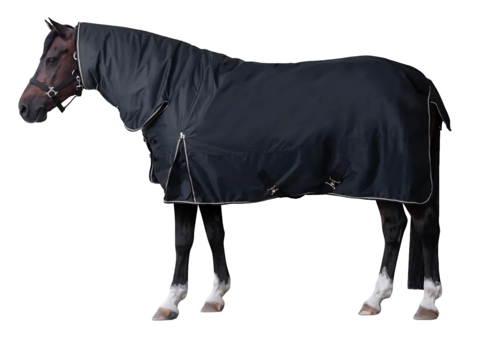 Vente Directe Couverture d'extrieur Pony avec col fixe 200 g Horze Glasgow - 75 cm - Myrtille