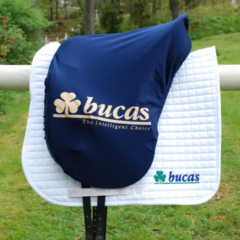 Housse de selle Bucas - Bleu marine / argent Bon March