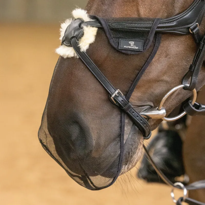 Filet de nez Shires FlyGuard Pro pour bridon muserolle croise - Cob - Noir Produit De Marque