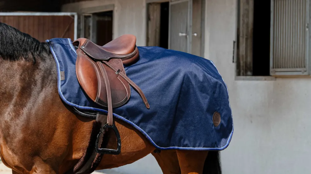 Livraison Express Couvre-reins Equithme Classic 1200D - 165 cm - Bleu marine