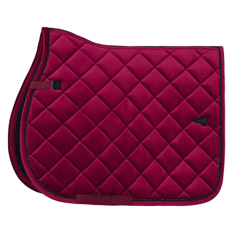 Tapis de selle Euro-Star Velvet GP - Cheval - Cerise noire Haute Qualit