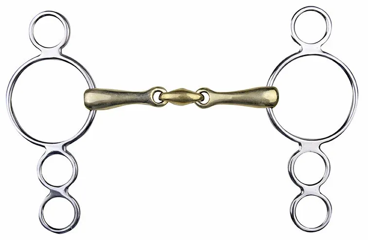 Mors pessoa en maillechort 16 mm anneaux inox HKM - 145 mm - Couleur indicative Remise