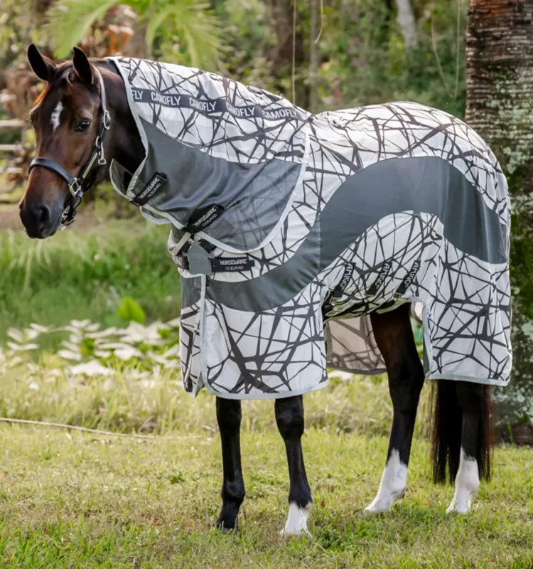 Couverture anti-mouches Horseware Amigo CamoFly 0g - 130 cm - Imprim camofly / gris Nouvel Arrivage