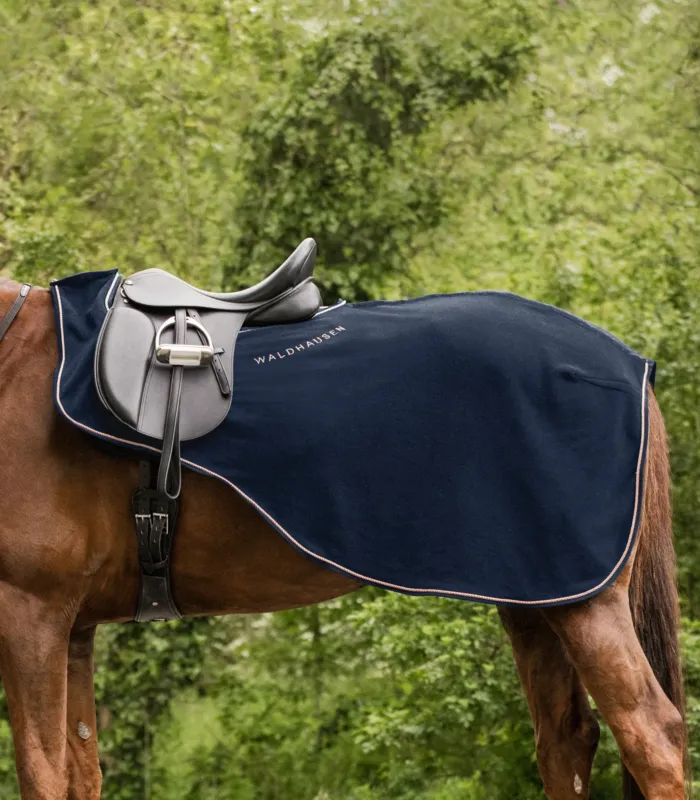 Marque Couvre-reins Waldhausen Modern Ros - Cheval - Bleu nocturne / or ros