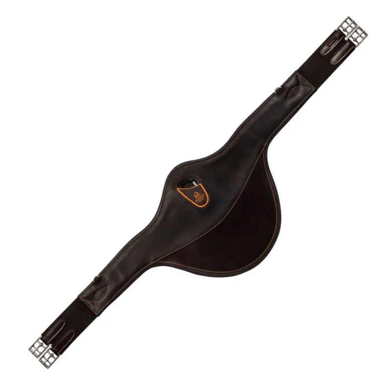 Sangle bavette obstacle en cuir et gel Acavallo - 145 cm - Noir Solde