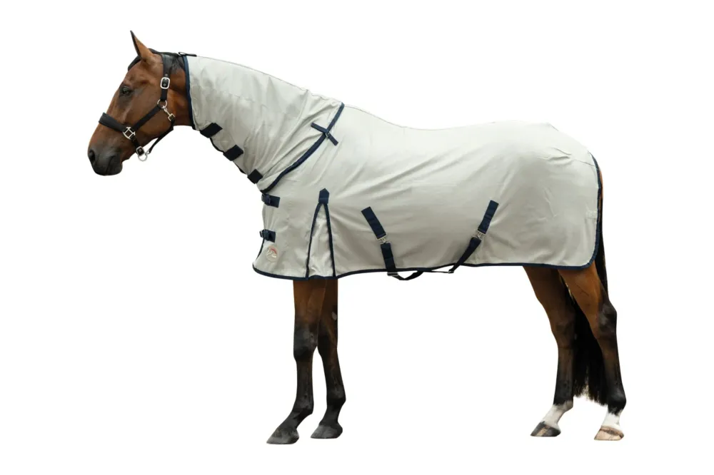 Manta para caballo HKM Fly manta Rain II with Neck Part - EU145/UK6'4/US77" Dernier Modle