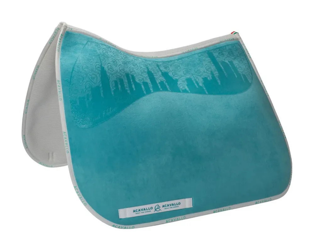 Tapis de selle dition spciale DS CW-3DS louvre & bambou avec grip en silicone Acavallo - Bleu ciel Usine Directe
