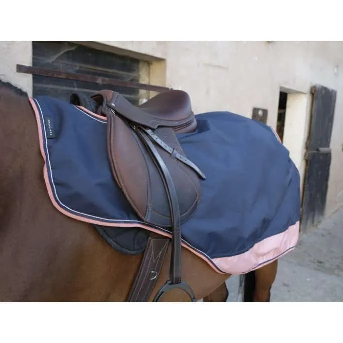 Commande En Gros Couvre-reins Equithme Tyrex 600D doubl polycoton - marine/gris - 140 cm