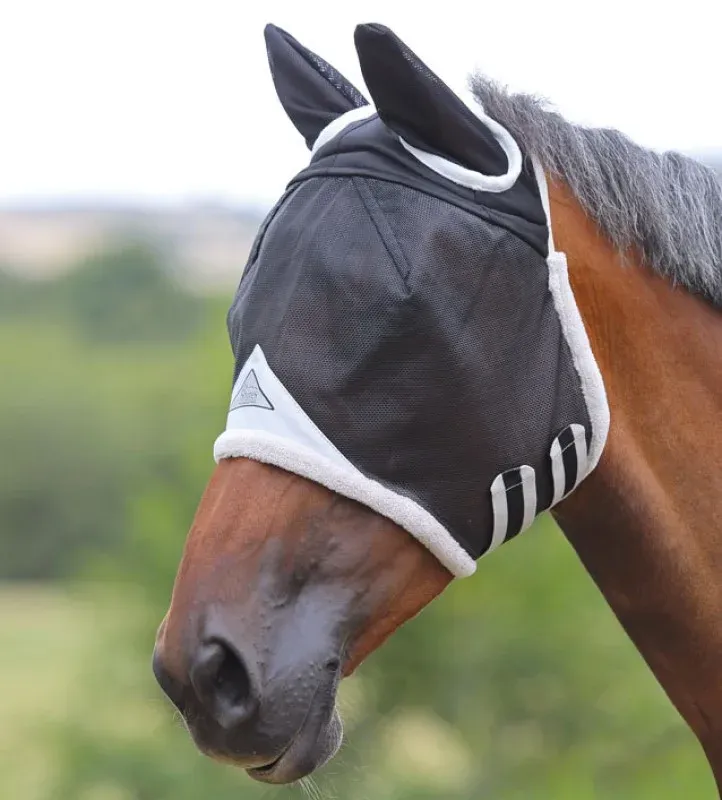 Masque anti mouches de pr Durable Shires FlyGuard Pro - Poney - Noir Top Vente