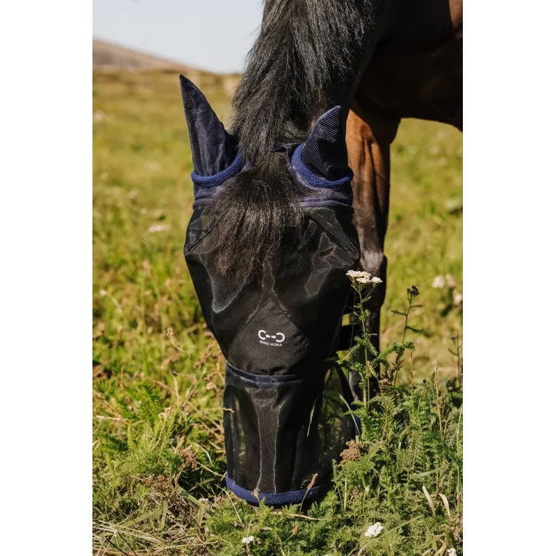 RIDING WORLD - Masque anti-mouches First - Poney - Marine Seulement Aujourdhui