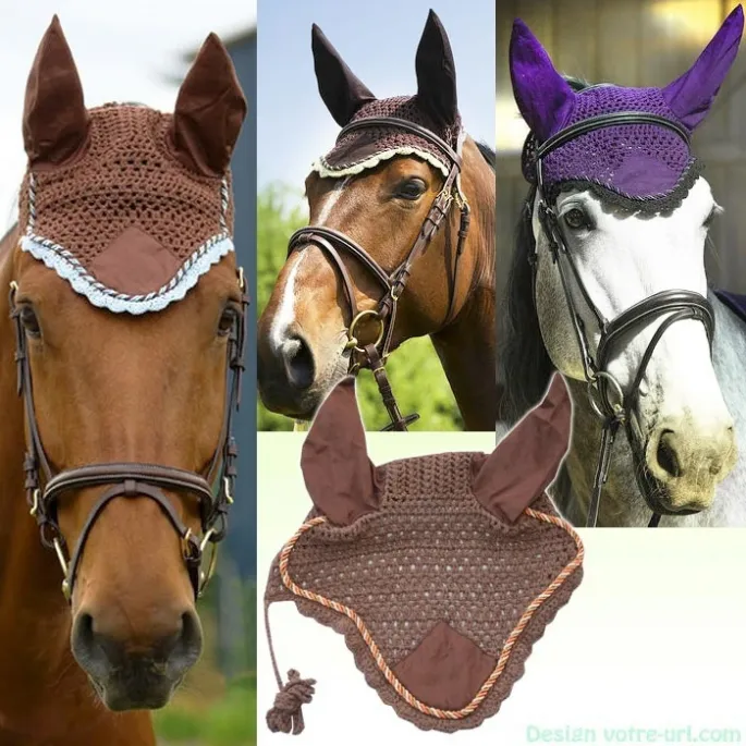 Bonnet chasse-mouches Equithme - poney - rose fonc - poney (pony ) Nouveaut
