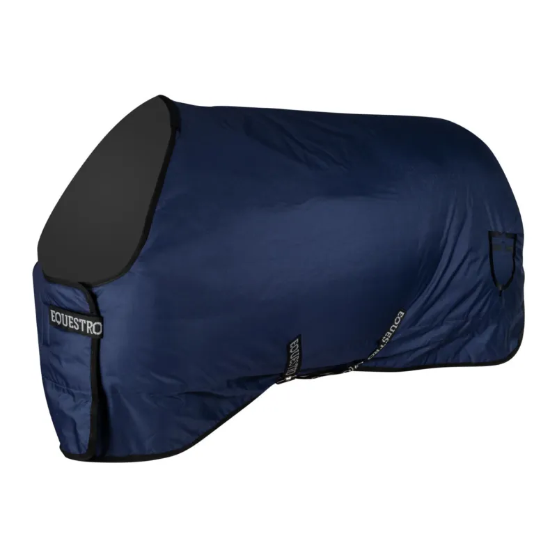 Couverture de box 400g en tissu rip-stop avec logo Bora Equestro - 120 cm - Marine Certifi