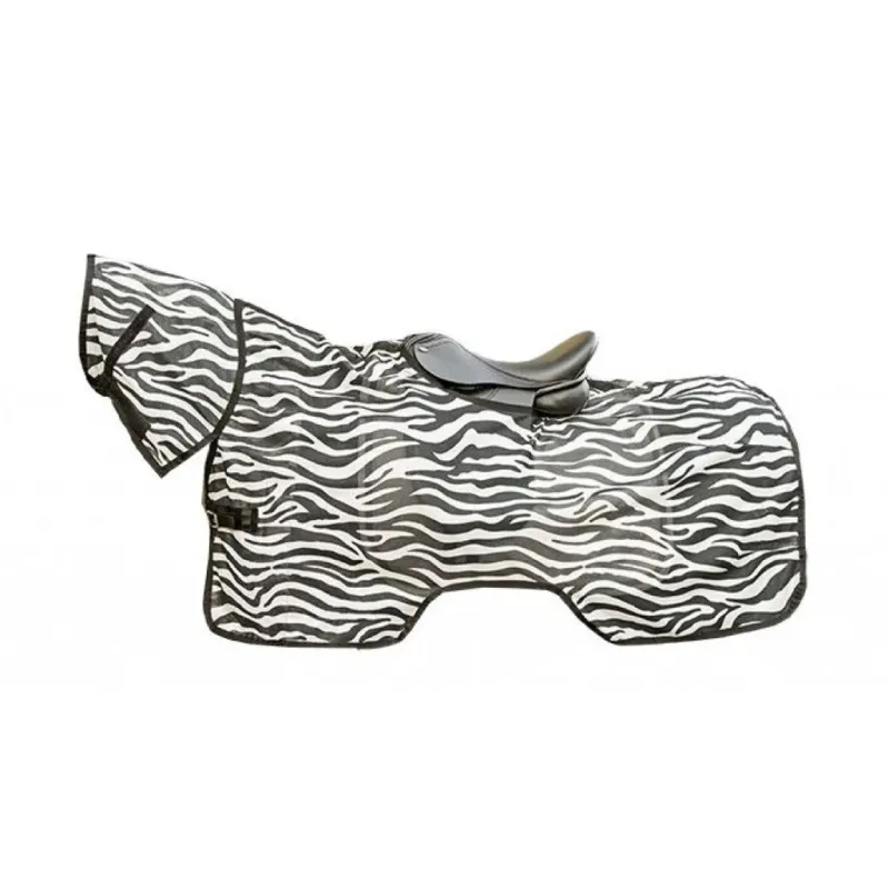 Promotion Manta para caballo HKM Ride on Fly Sheet Zebra - 135cm/UK6'/US72 / Black/White